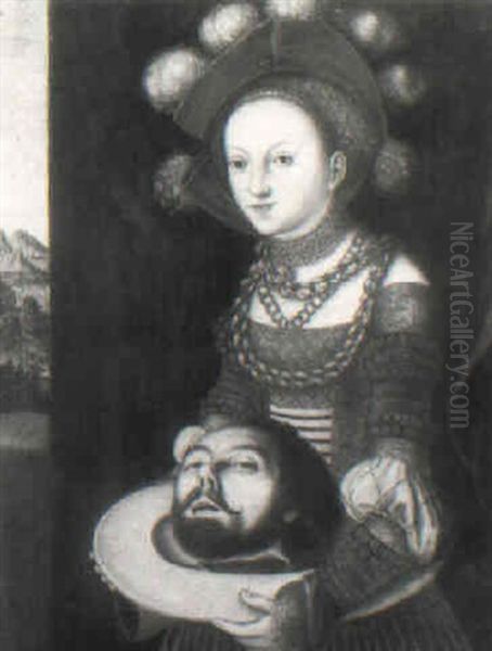 Salome Mit Dem Haupt Johannis Des Taufers Oil Painting by Lucas Cranach the Elder