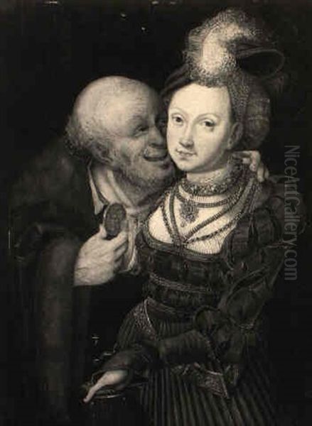 Der Verliebte Alte Oil Painting by Lucas Cranach the Elder