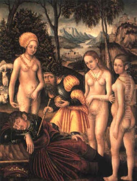 The Judgement Of Paris Oil Painting by Lucas Cranach the Elder