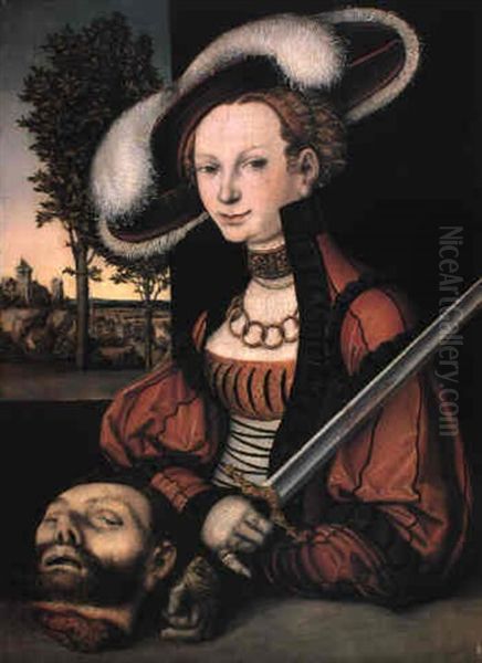 Judith With The Head Of Holofernes Oil Painting by Lucas Cranach the Elder