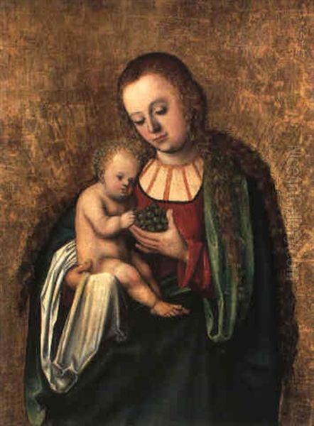 Maria Mit Dem Kind, Eine Weintraube Haltend Oil Painting by Lucas Cranach the Elder