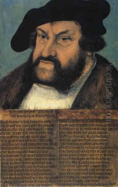 Portrait Von Johann Dem Bestandigen, Kurfurst Von Sachsen   (1525-1532) Oil Painting by Lucas Cranach the Elder