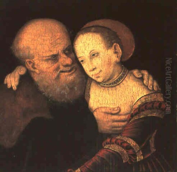 Les Amants Mal Assortis Oil Painting by Lucas Cranach the Elder