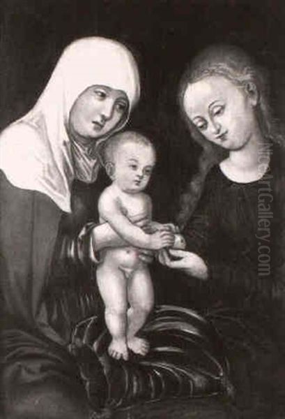 La Vierge Et L'enfant Jesus Avec Sainte Anne Oil Painting by Lucas Cranach the Elder