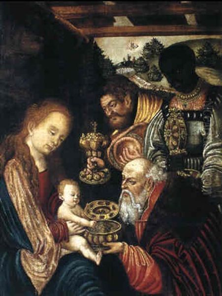 The Adoration Of The Magi Oil Painting by Lucas Cranach the Elder