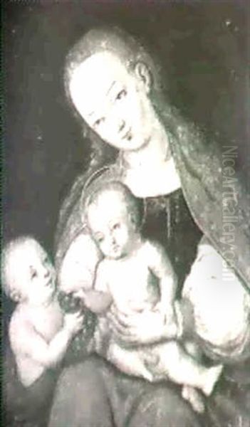 The Madonna And Child With The Infant Saint John The Baptist Oil Painting by Lucas Cranach the Elder