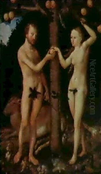 Adam And Eve In Paradise Oil Painting by Lucas Cranach the Elder