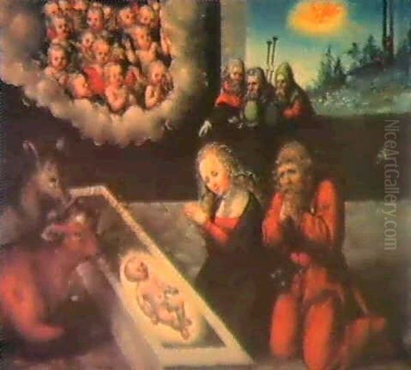 L'adoration Des Berges Oil Painting by Lucas Cranach the Elder