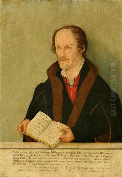 Portrait Of Philipp Melanchthon Oil Painting by Lucas Cranach the Younger