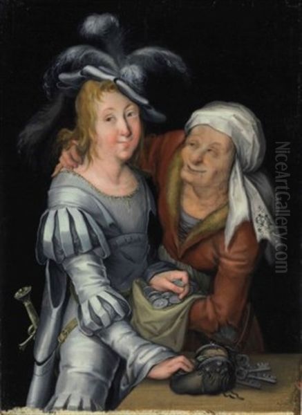 The Unequal Lovers Oil Painting by Lucas Cranach the Younger