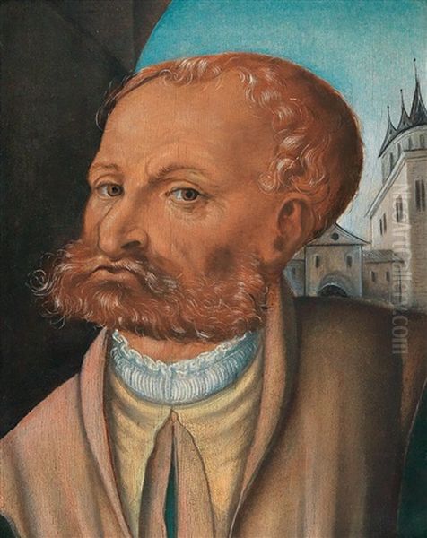 Portrait Of A Bearded Man Oil Painting by Lucas Cranach the Younger