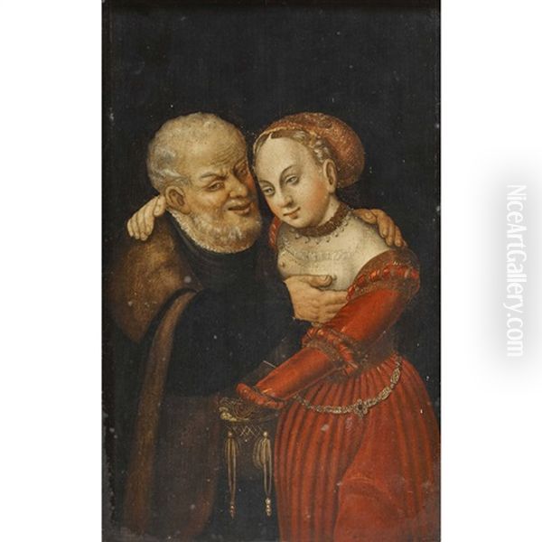 Der Verliebte Alte Oil Painting by Lucas Cranach the Younger