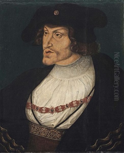 Portrait Of Charles V Oil Painting by Lucas Cranach the Younger