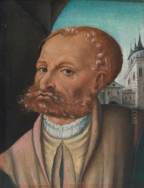 Portrait Of A Bearded Man Oil Painting by Lucas Cranach the Younger