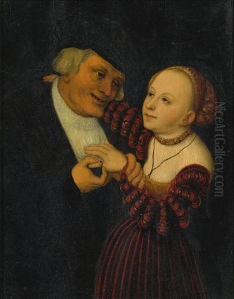 The Ill-matched Lovers Oil Painting by Lucas Cranach the Younger