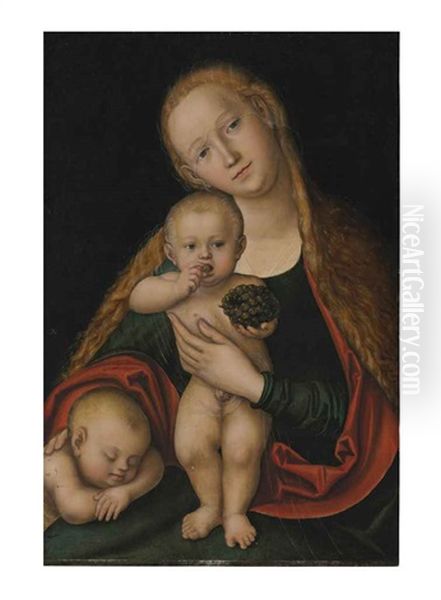 The Virgin And Child With Infant Saint John The Baptist Sleeping Oil Painting by Lucas Cranach the Younger