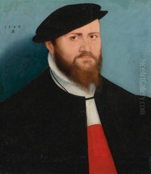 Portrait Of A Man In A Hat Oil Painting by Lucas Cranach the Younger