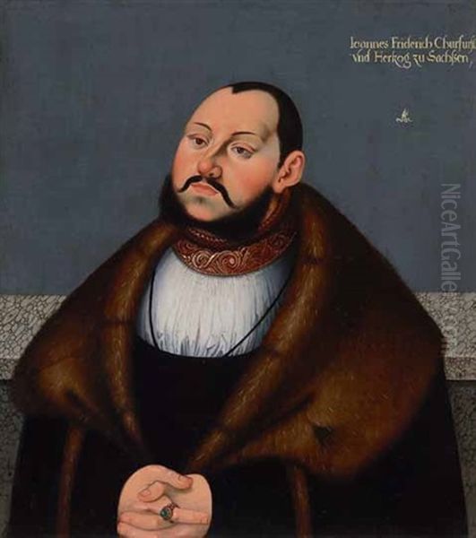 Brustportrat Des Kurfursten Johann Friedrich Von Sachsen, Genannt Der Grosmutige Oil Painting by Lucas Cranach the Younger