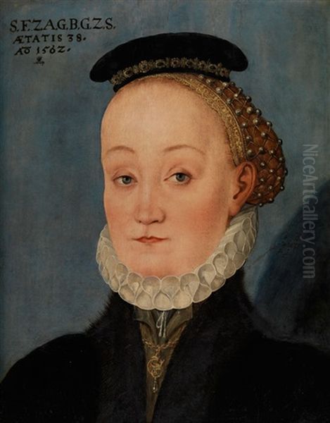 Portrait Der Lucretia Freifrau Von Berlepsch, Geboren Von Schleinitz Oil Painting by Lucas Cranach the Younger