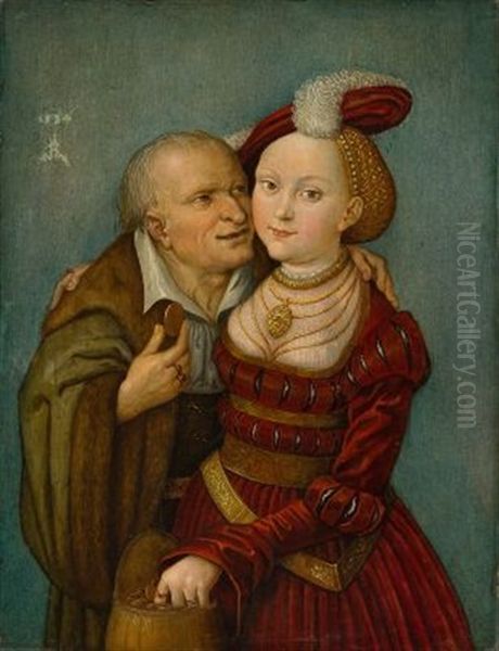 Ungleiches Liebespaar Oil Painting by Lucas Cranach the Younger