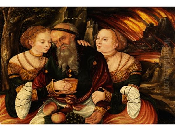 Lot Und Seine Tochter Oil Painting by Lucas Cranach the Younger