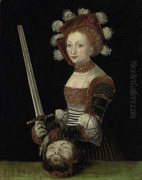 Judith With The Head Of Holofernes Oil Painting by Lucas Cranach the Younger