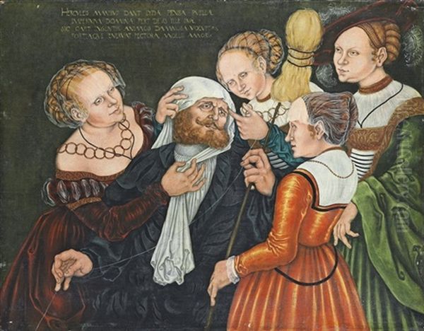 Hercules And Omphale Oil Painting by Lucas Cranach the Younger