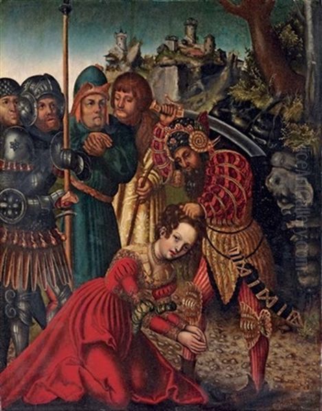 The Martyrdom Of Saint Barbara Oil Painting by Lucas Cranach the Younger