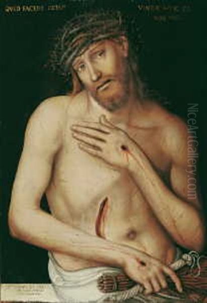 Christus Als Schmerzensmann Oil Painting by Lucas Cranach the Younger