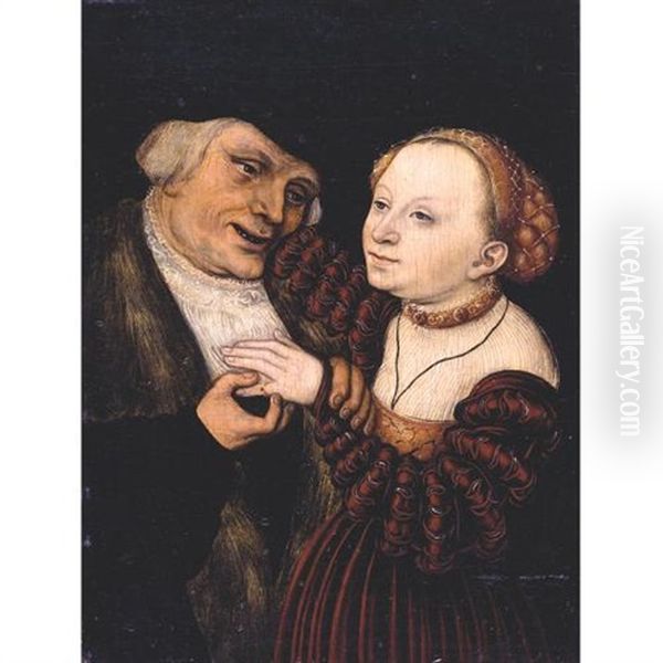 The Ill Matched Lovers Oil Painting by Lucas Cranach the Younger