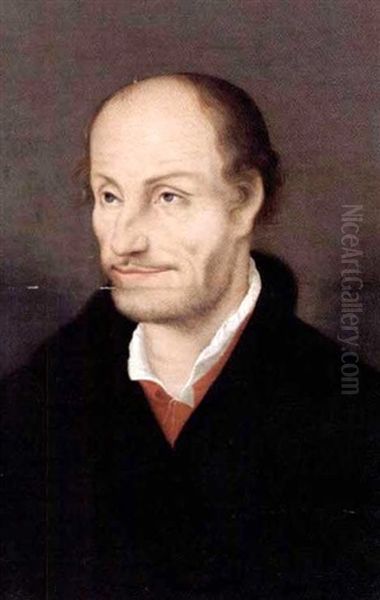 Portrait Of Philipp Schwarzerd Called Melanchton (1497-1560) Oil Painting by Lucas Cranach the Younger