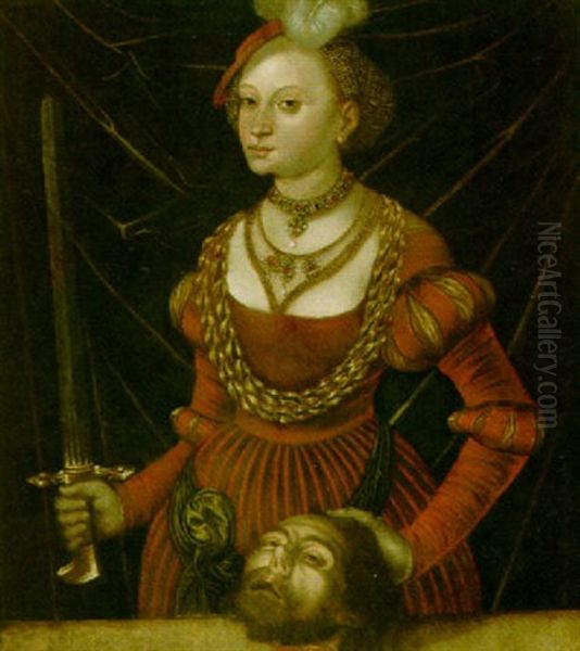 Judith With The Head Of Holofernes Oil Painting by Lucas Cranach the Younger