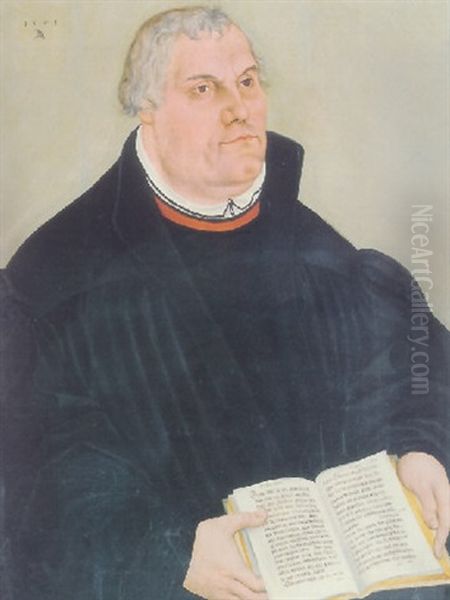 Portrait Of Martin Luther Oil Painting by Lucas Cranach the Younger