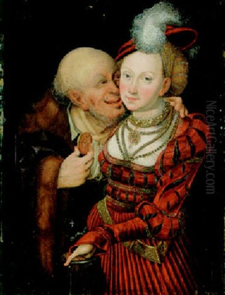 Ill-matched Lovers Oil Painting by Lucas Cranach the Younger