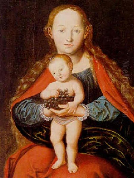 Sitzende Madonna Mit Jesuskind Oil Painting by Lucas Cranach the Younger