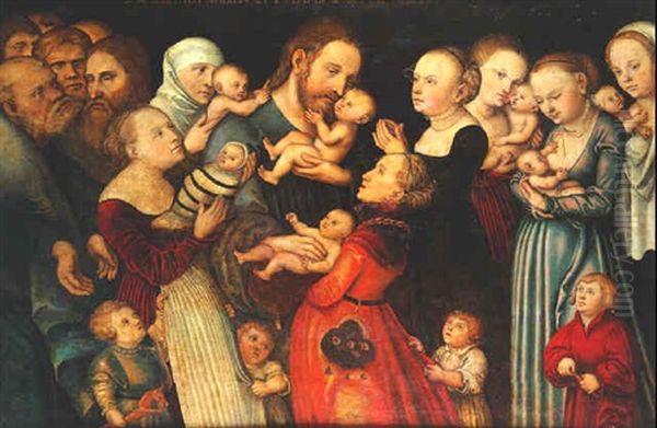 Faites Venir A Moi Les Petits Enfants Oil Painting by Lucas Cranach the Younger