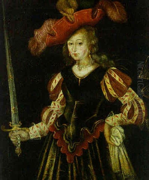 A Personification Of Fortitude Oil Painting by Lucas Cranach the Younger