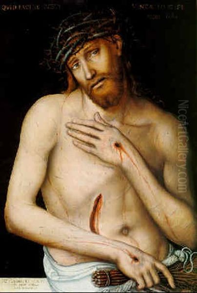 Christ As The Man Of Sorrows Oil Painting by Lucas Cranach the Younger