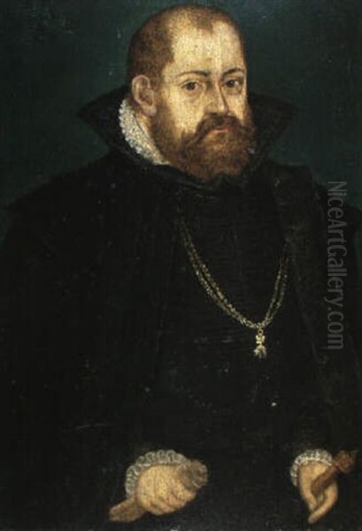 Halbfiguren-portrait Des Herzog Albrecht Von Bayern Oil Painting by Lucas Cranach the Younger