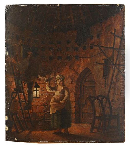 Interior Of A Dovecote Oil Painting by John Cranch