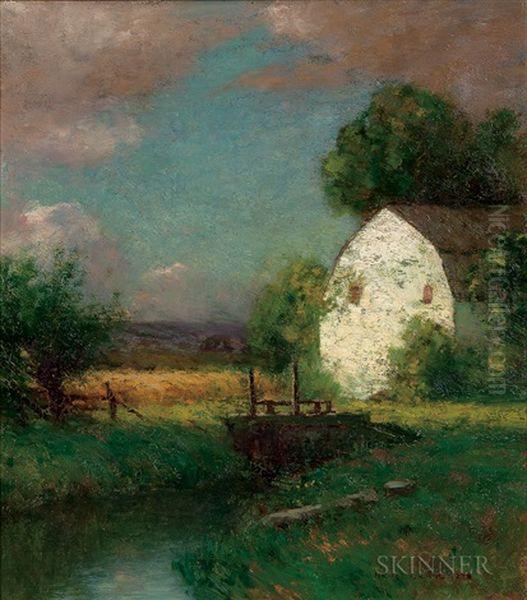 The White Barn Oil Painting by Bruce Crane