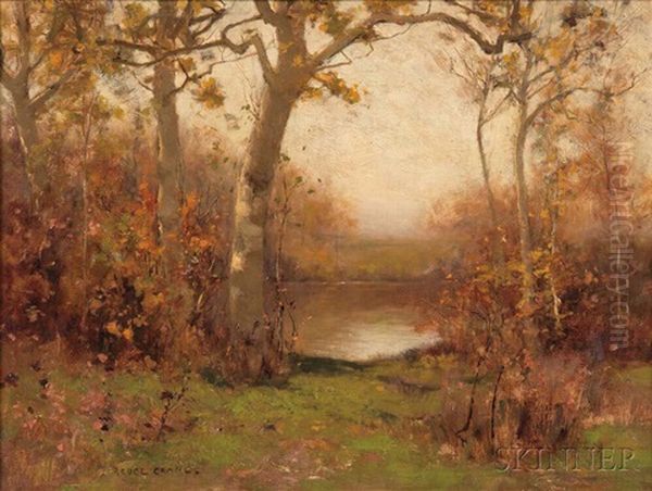 Pond In Autumn Oil Painting by Bruce Crane