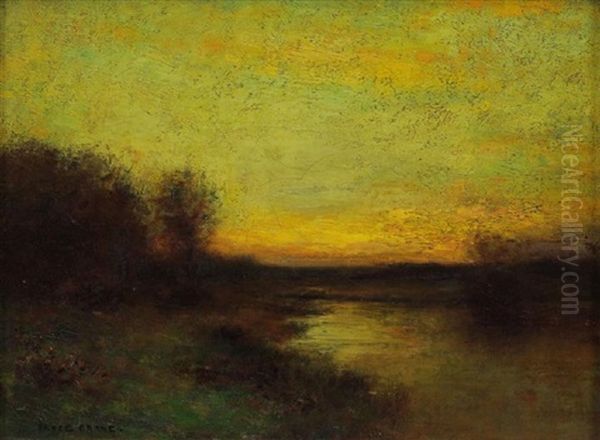 Landscape At Sunset Oil Painting by Bruce Crane