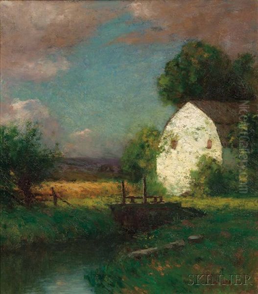 The White Barn Oil Painting by Bruce Crane