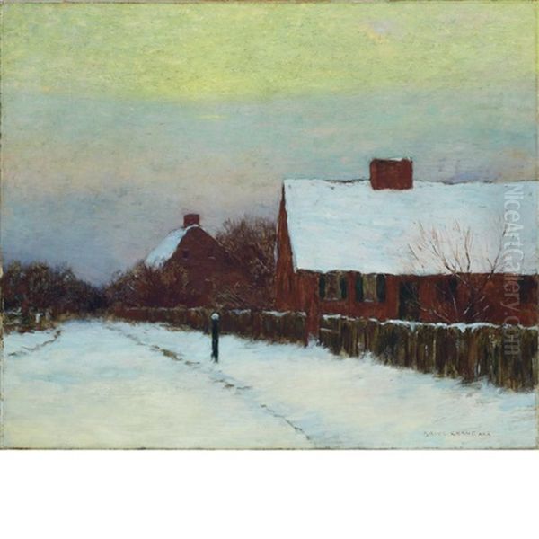 Winter Landscape, Twilight Oil Painting by Bruce Crane