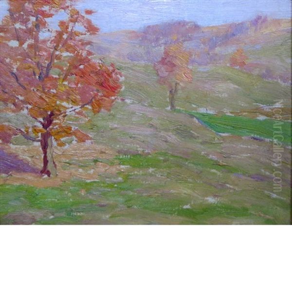 Brilliant October Oil Painting by Bruce Crane