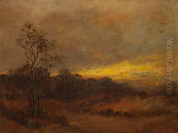 Sunset Over The Plains Oil Painting by Bruce Crane