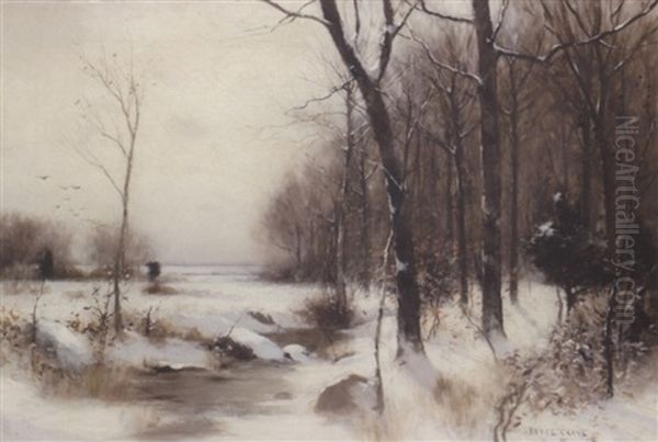 A Winter Morning Oil Painting by Bruce Crane