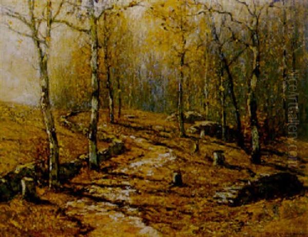 Autumn Woodlands Oil Painting by Bruce Crane