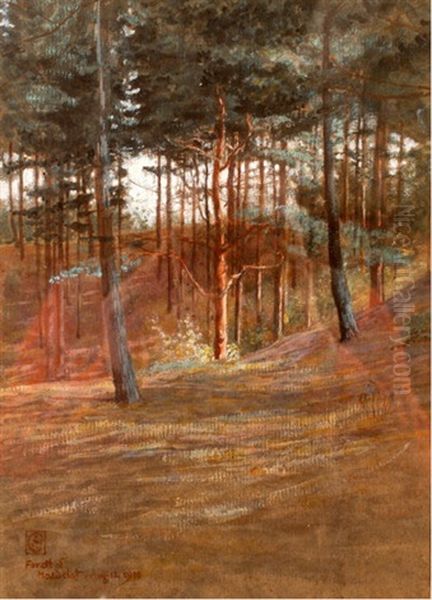 Forest Of Hardelot Oil Painting by Walter Crane